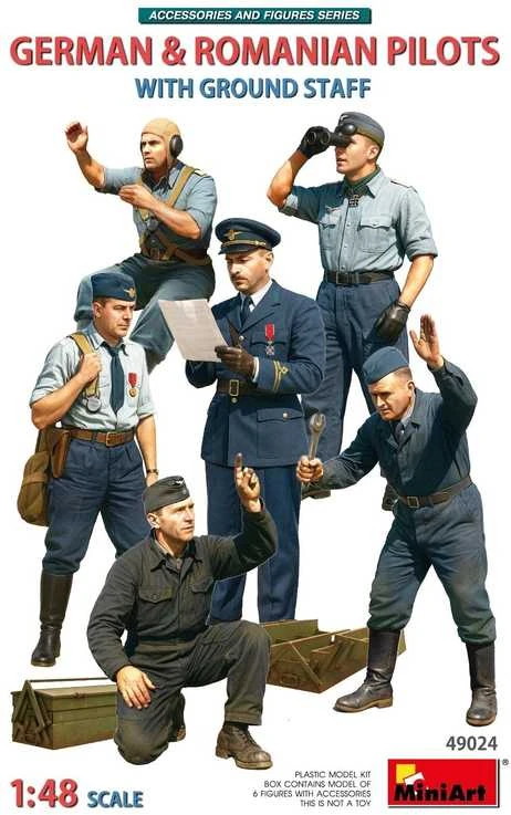 Miniart vokiečių ir rumunų pilotai su žemės įgula 1/48 figūrėlės