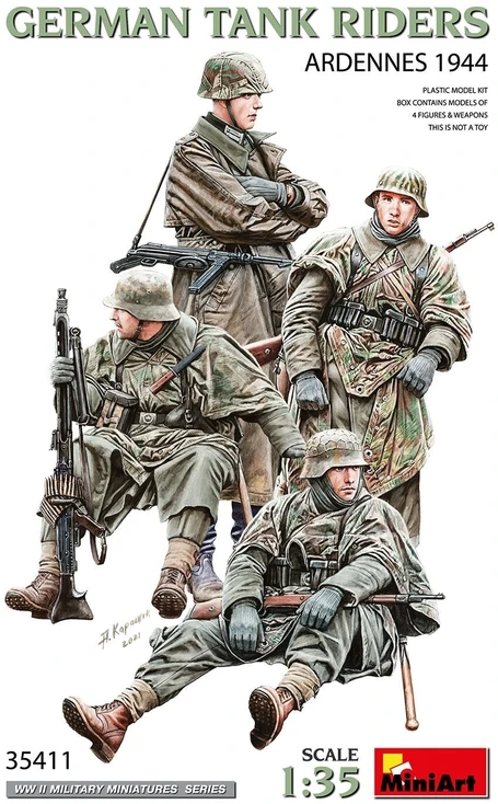Miniart vokiečių tankistai Ardenai 1944 plastikinis modelis 1/35