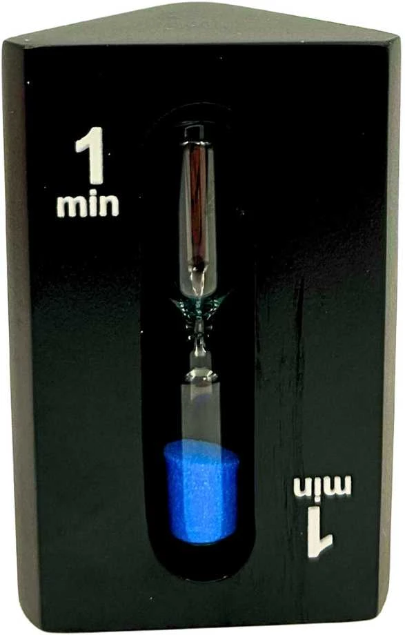 Mirtop 3-in-1 smėlio laikmatis 1–3–5 min, juodas MDF kubas, modernus interjerui