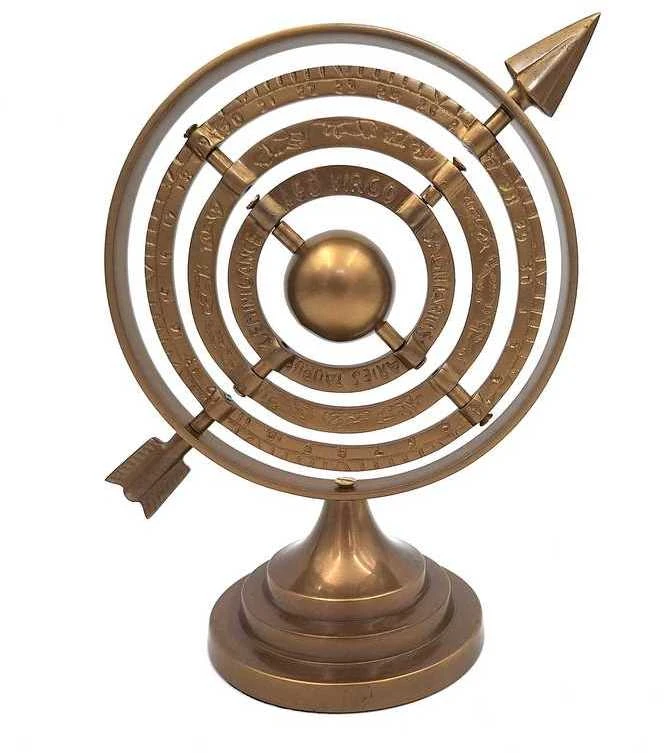 Mirtop Aliumininė sferinė astrolabija 30 cm – retro jūrinė dekoracija