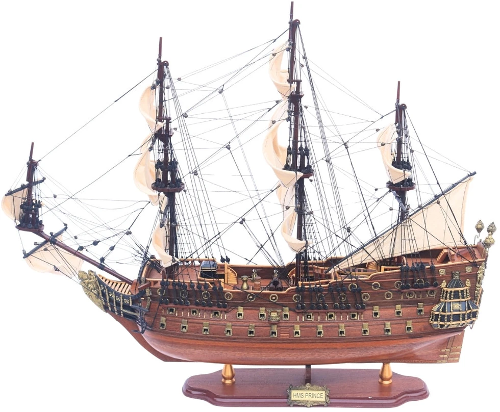 Mirtop Didelis burlaivio HMS Prince modelis 94 cm, rankų darbo