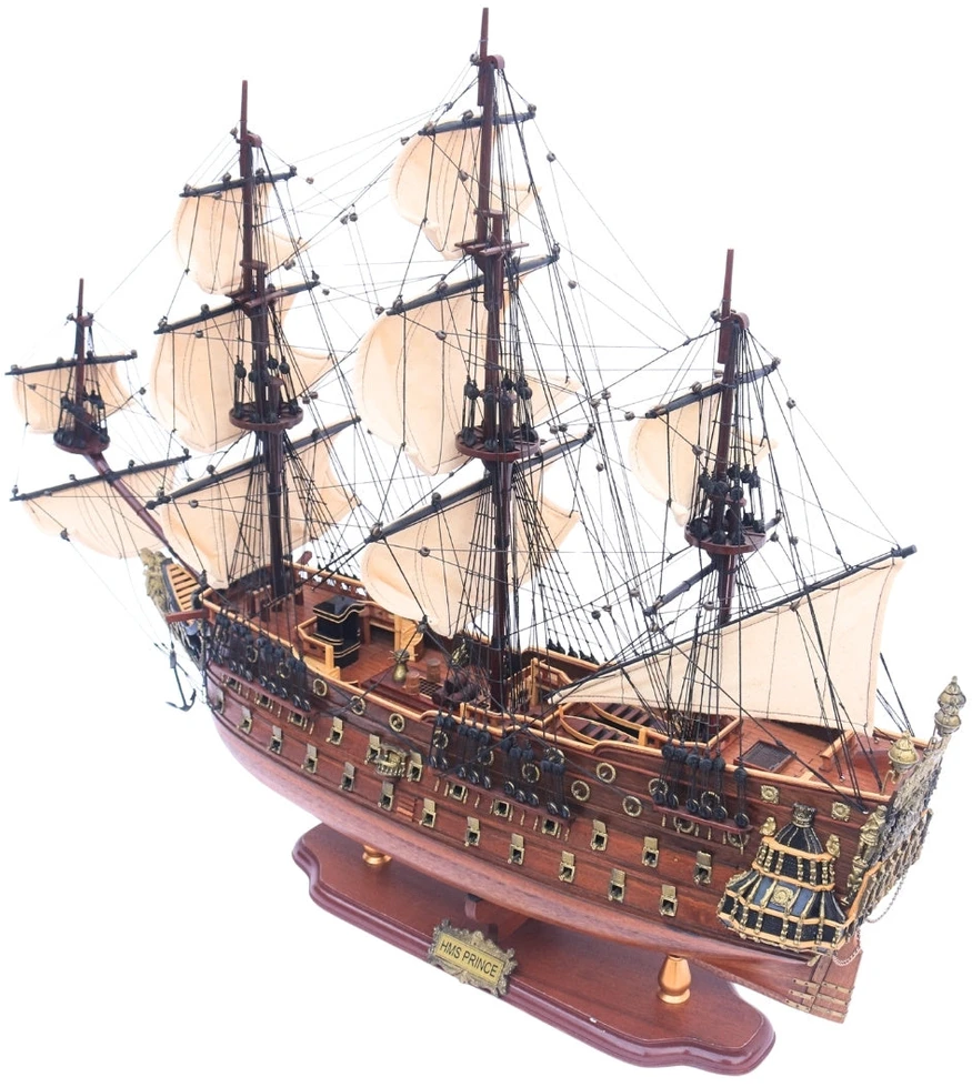 Mirtop Didelis burlaivio HMS Prince modelis 94 cm, rankų darbo