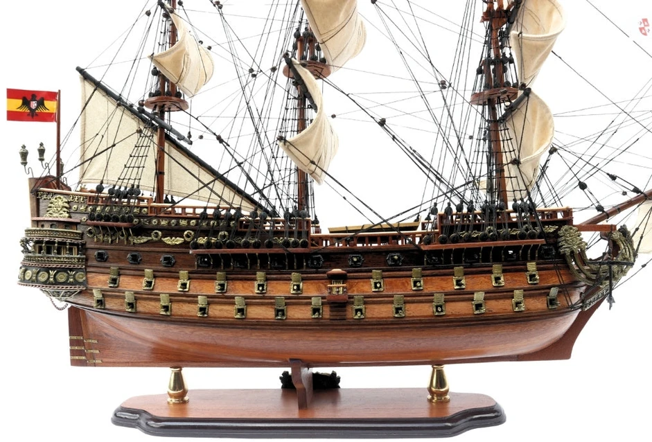 Mirtop Didelis burlaivio San Felipe modelis 80 cm, rankų darbo