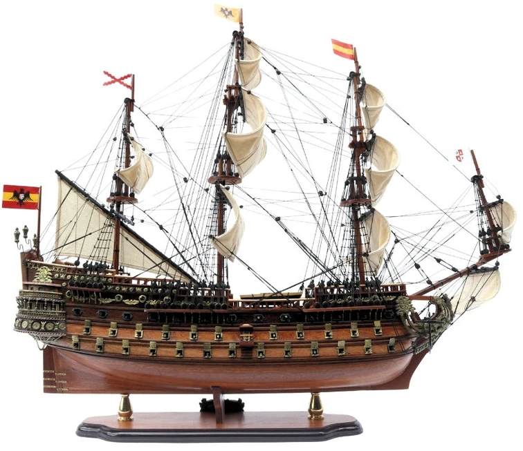 Mirtop Didelis burlaivio San Felipe modelis 80 cm, rankų darbo