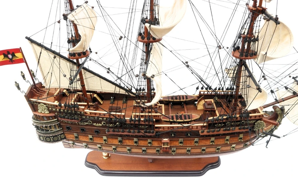 Mirtop Didelis burlaivio San Felipe modelis 80 cm, rankų darbo