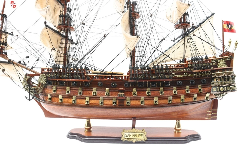 Mirtop Didelis burlaivio San Felipe modelis 80 cm, rankų darbo