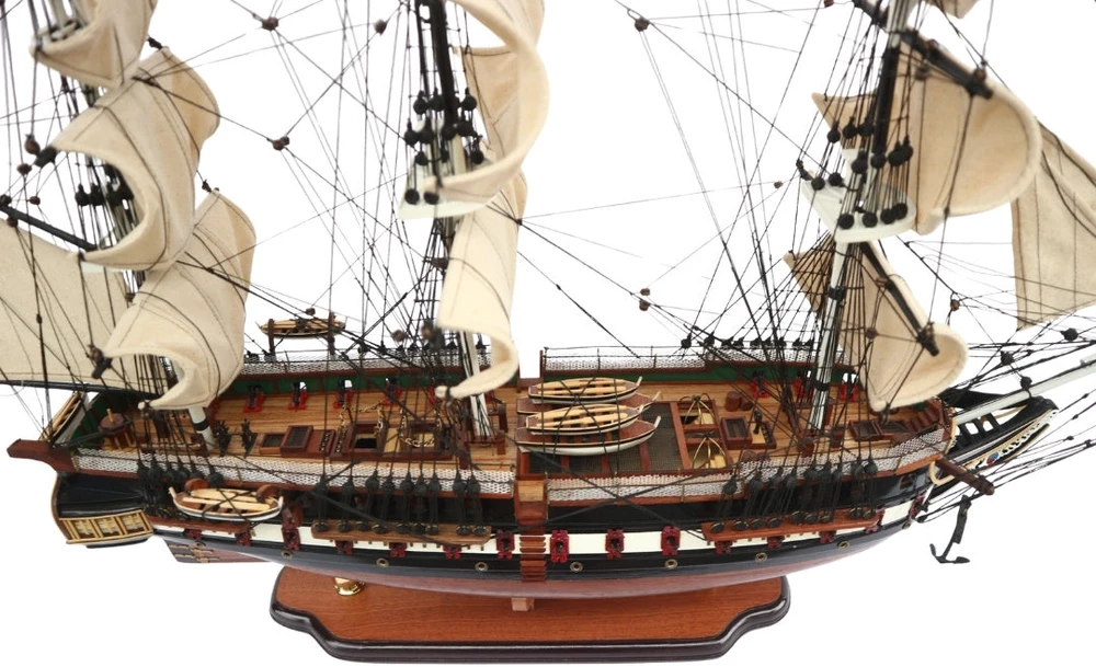 Mirtop Didelis burlaivio USS Constitution modelis 100 cm, rankų darbo