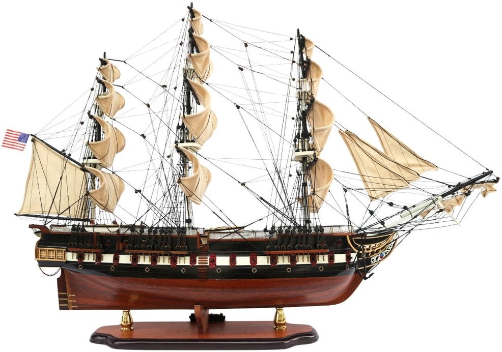 Mirtop Didelis burlaivio USS Constitution modelis 100 cm, rankų darbo