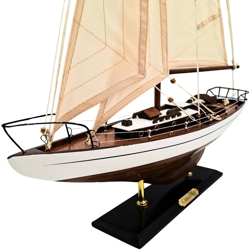 Mirtop Elegantiškas burlaivio modelis 66 cm – jachtos dekoracija namams