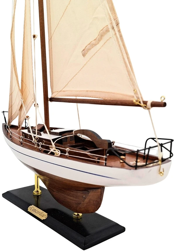 Mirtop Elegantiškas burlaivio modelis 66 cm – jachtos dekoracija namams