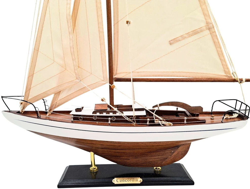Mirtop Elegantiškas burlaivio modelis 66 cm – jachtos dekoracija namams