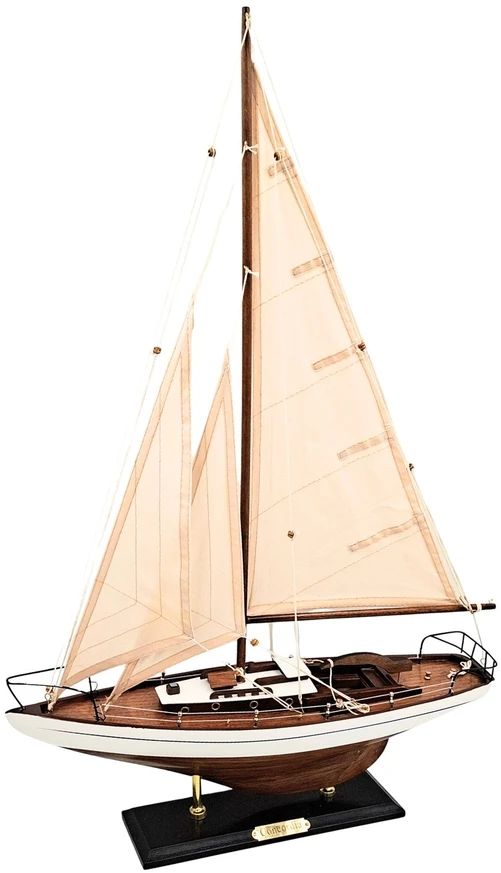 Mirtop Elegantiškas burlaivio modelis 66 cm – jachtos dekoracija namams