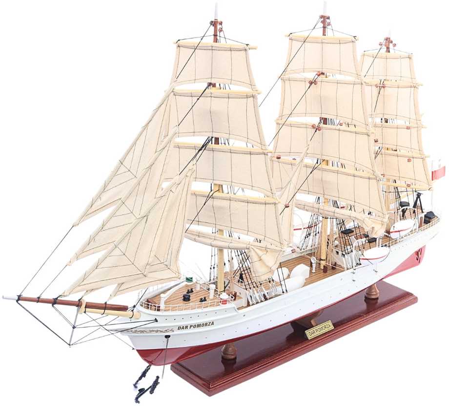 Mirtop Dar Pomorza burlaivio rankų darbo modelis 82 cm – jūrinė dekoracija