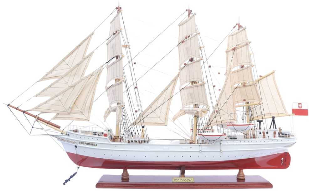 Mirtop Dar Pomorza burlaivio rankų darbo modelis 82 cm – jūrinė dekoracija