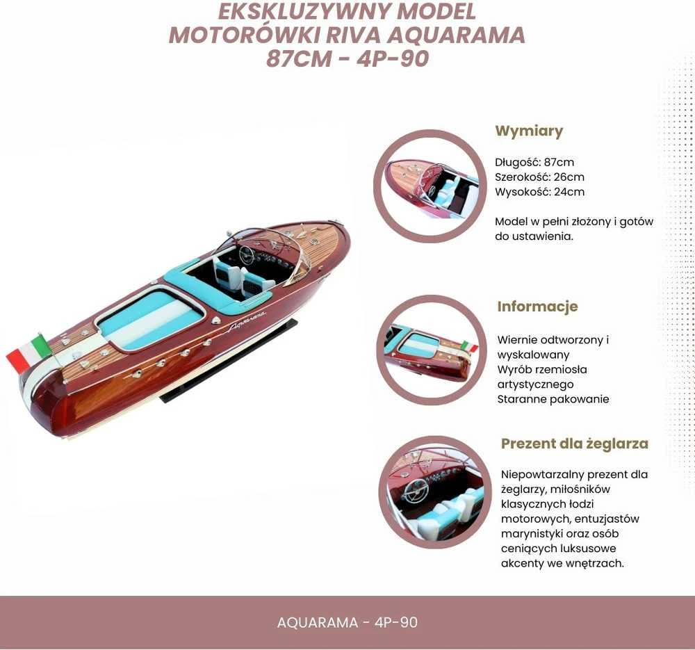 Mirtop Prabangus 87 cm medinis Riva Aquarama katerio modelis