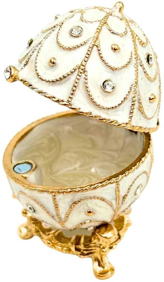 Mirtop Fabergé stiliaus emalinis kiaušinis – juvelyrinė dėžutė su kristalais