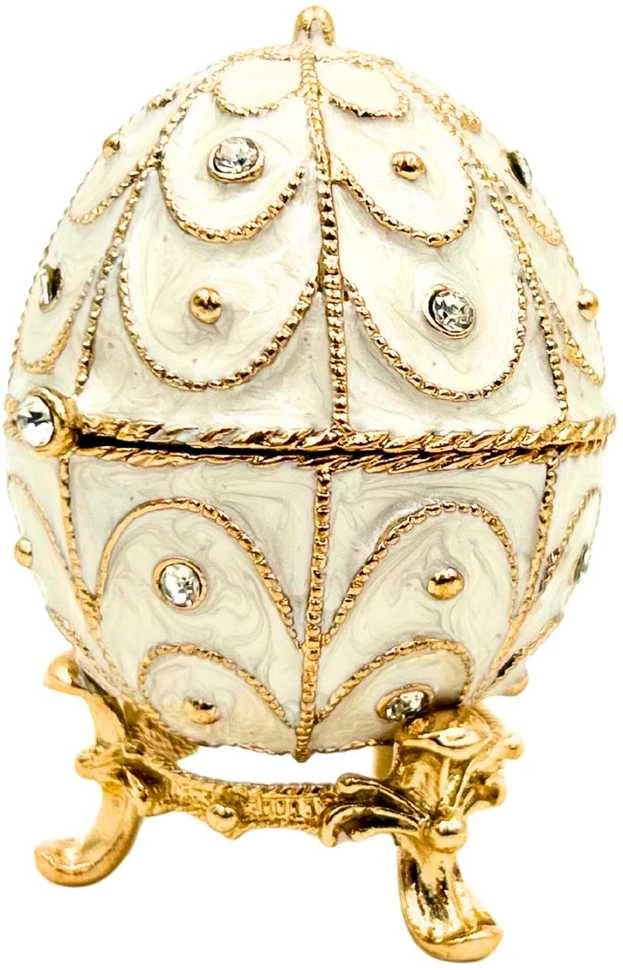 Mirtop Fabergé stiliaus emalinis kiaušinis – juvelyrinė dėžutė su kristalais