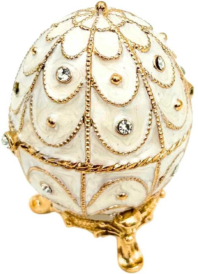 Mirtop Fabergé stiliaus emalinis kiaušinis – juvelyrinė dėžutė su kristalais