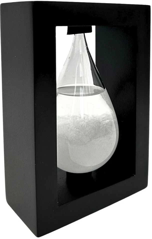 Mirtop Fitzroy audros stiklas lašo formos su mediniu rėmu – orų barometras