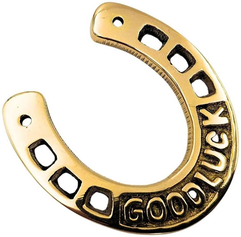 Mirtop Žalvarinė pasaga 7 cm „Good Luck“ – laimės talismanas namams