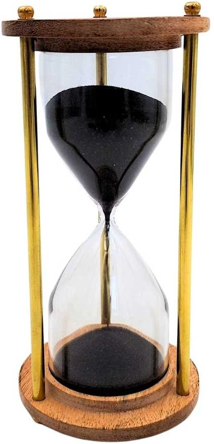 Mirtop Elegantiškas žalvario ir medžio smėlio laikrodis 5 min biurui ir dovanai