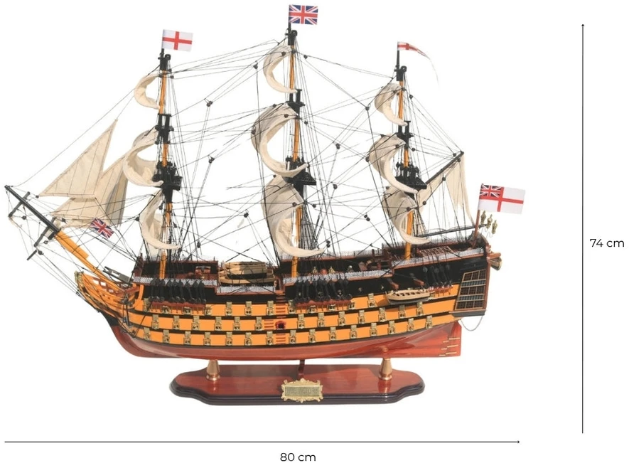 Mirtop Išskirtinis burlaivio HMS Victory modelis 80 cm, rankų darbo