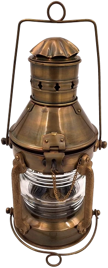 Mirtop Jūrinė retro aliejinė lempa – senovinis žalvaris, 34 cm