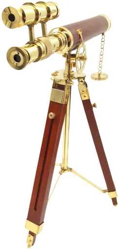 Mirtop Elegantiškas žalvarinis teleskopas ant medinio trikojo, retro jūrinis, 57 cm