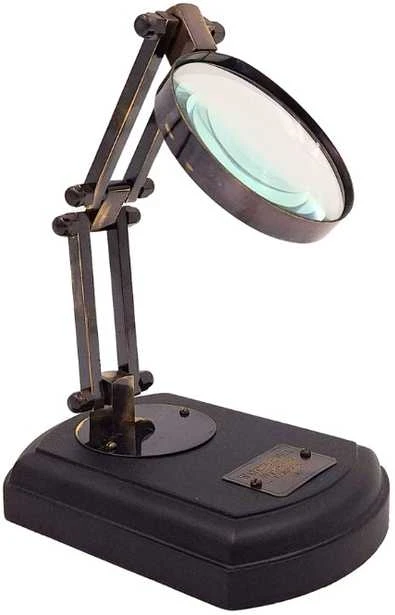 Mirtop Reguliuojamas retro didinamasis stiklas su mediniu pagrindu, 3,5x