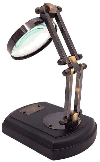 Mirtop Reguliuojamas retro didinamasis stiklas su mediniu pagrindu, 3,5x