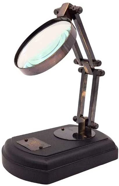 Mirtop Reguliuojamas retro didinamasis stiklas su mediniu pagrindu, 3,5x