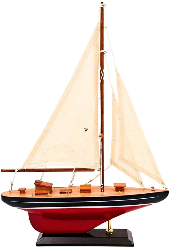 Mirtop Medinis burlaivio modelis 30x42 cm – elegantiška jūrinė dekoracija