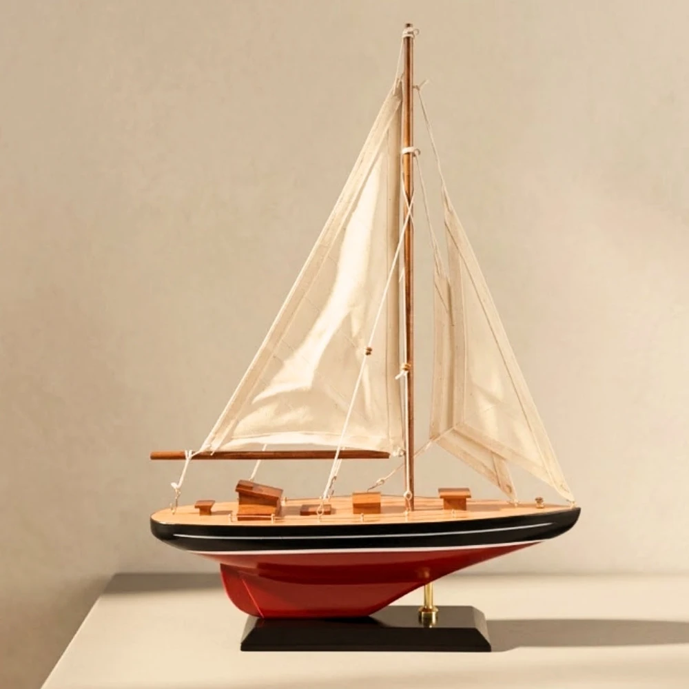 Mirtop Medinis burlaivio modelis 30x42 cm – elegantiška jūrinė dekoracija