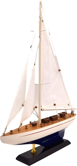 Mirtop Medinis burlaivio modelis 42 cm – jūrinė interjero dekoracija, dovana