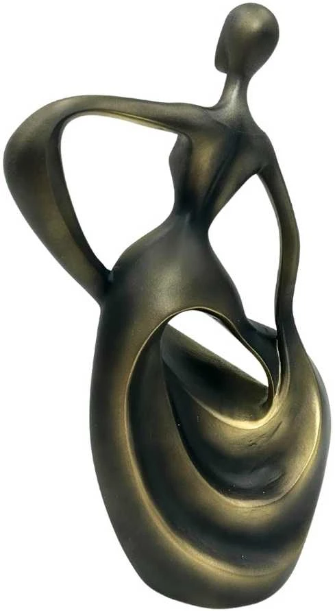 Mirtop Moderni abstrakti šokėjos statulėlė, antikinio aukso, 24 cm