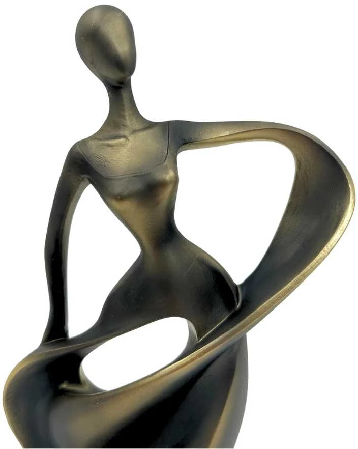 Mirtop Moderni abstrakti šokėjos statulėlė, antikinio aukso, 24 cm