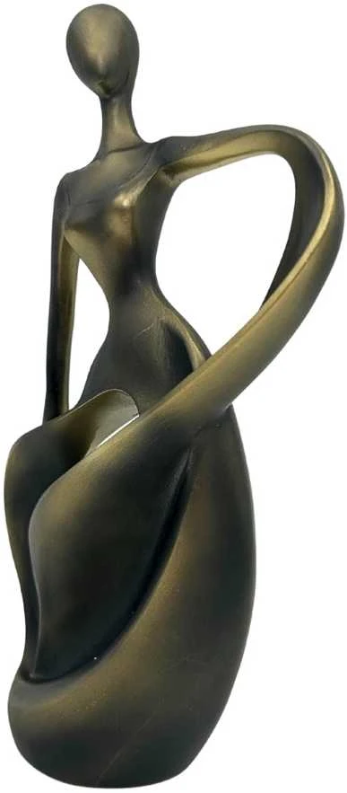 Mirtop Moderni abstrakti šokėjos statulėlė, antikinio aukso, 24 cm