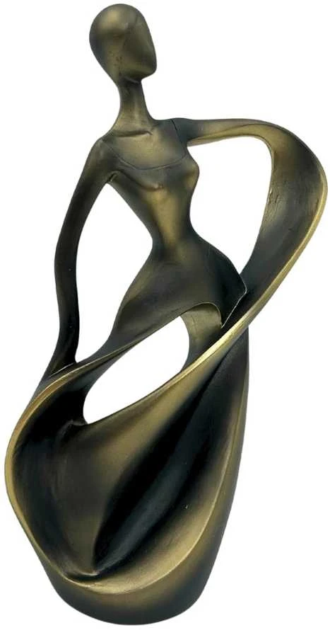 Mirtop Moderni abstrakti šokėjos statulėlė, antikinio aukso, 24 cm
