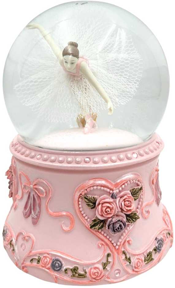 Mirtop Muzikinė dėžutė su šokančia balerina stiklo gaublyje, 15 cm, Gulbių ežeras