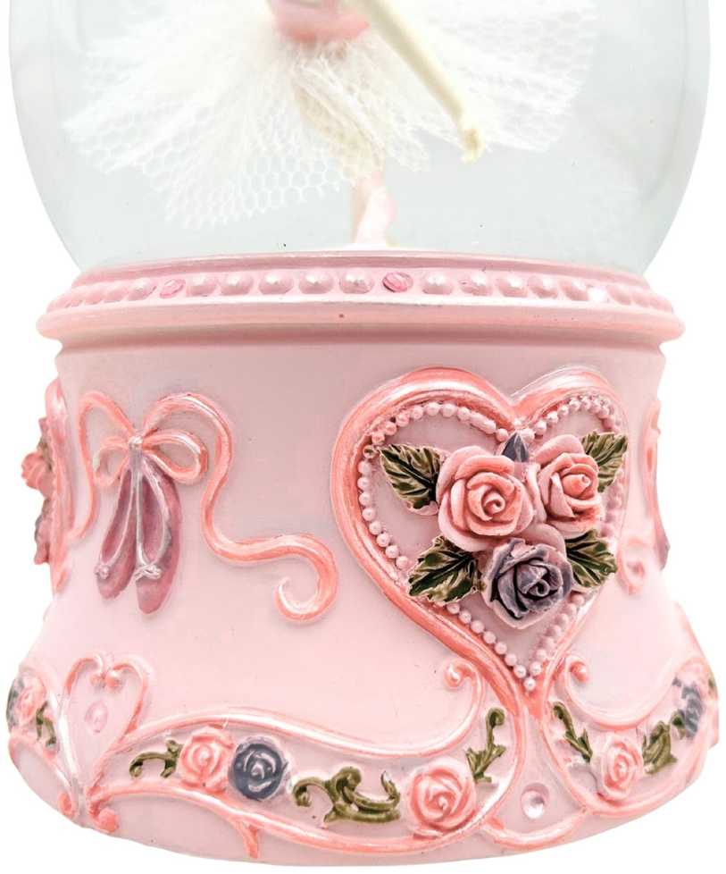 Mirtop Muzikinė dėžutė su šokančia balerina stiklo gaublyje, 15 cm, Gulbių ežeras