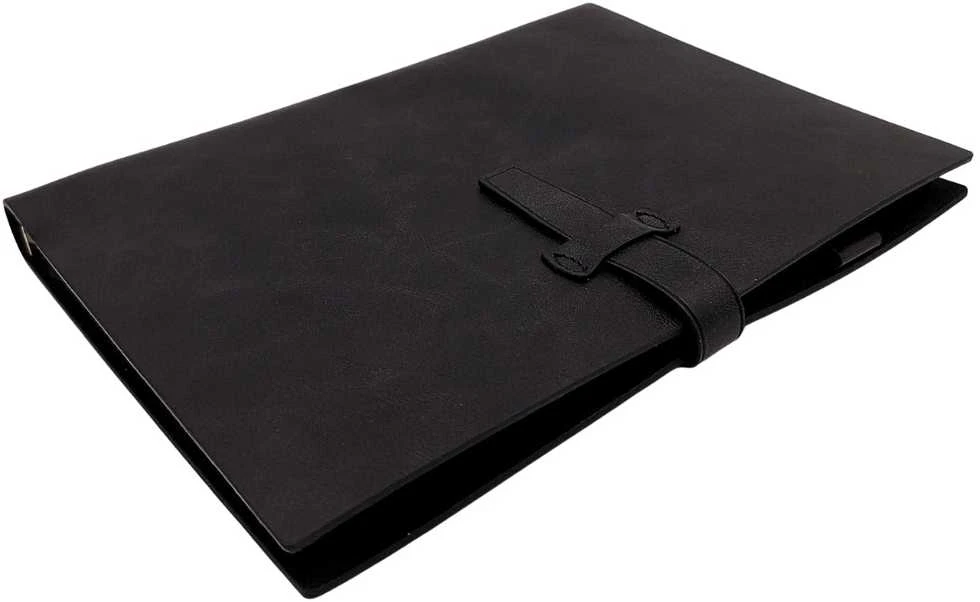 Mirtop Odinė A5 užrašų knygelė, juoda, su sagtimi – elegantiška, vintažinė