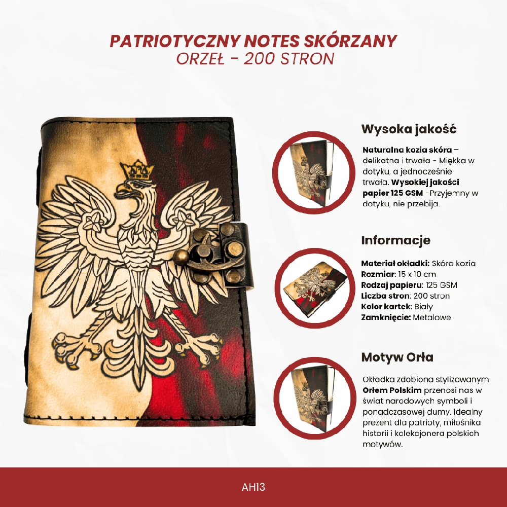 Mirtop Odinis užrašų sąsiuvinis „Lenkijos erelis“ patriotams, 200 psl.