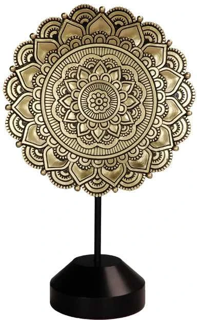 Mirtop Auksinė mandalos skulptūrėlė – elegantiška budistinė dekoracija, 28 cm