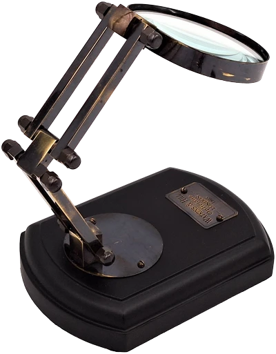 Mirtop Reguliuojamas retro didinamasis stiklas su mediniu pagrindu, 3,5x