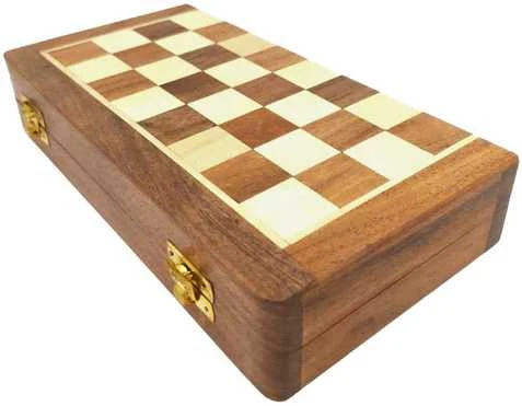 Mirtop Klasikinis medinis magnetinis šachmatų rinkinys 25×25 cm, sulankstoma lenta