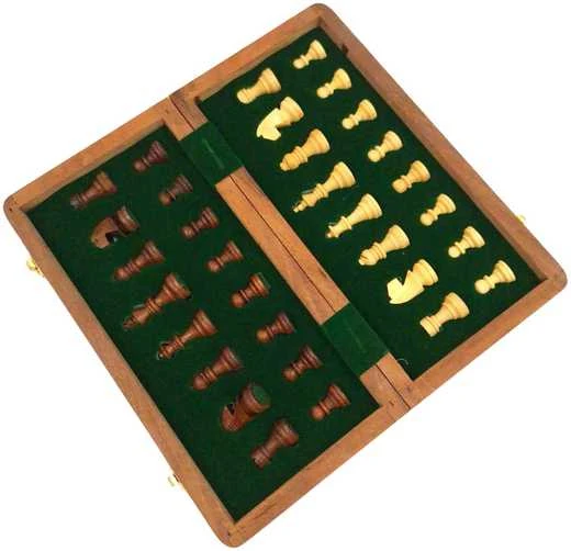 Mirtop Klasikinis medinis magnetinis šachmatų rinkinys 25×25 cm, sulankstoma lenta