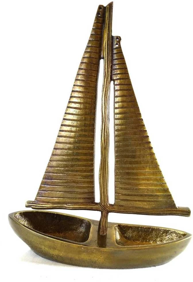 Mirtop Aliuminio jachtos modelis, 38 cm – antikinis auksas, jūrinis dekoras
