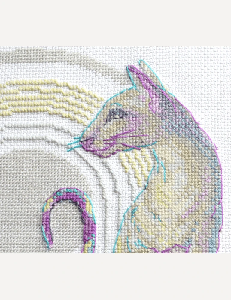 Riolis Kryželiu siuvinėjimo rinkinys - Aine kolekcija "Mistinės katės" 21x30 cm SRA1011