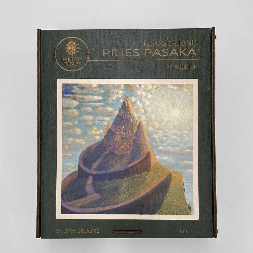 Fantasy Puzzles M.K. Čiurlionis Pilies pasaka – medinė dėlionė XL, 700 detalių, suaugusiems