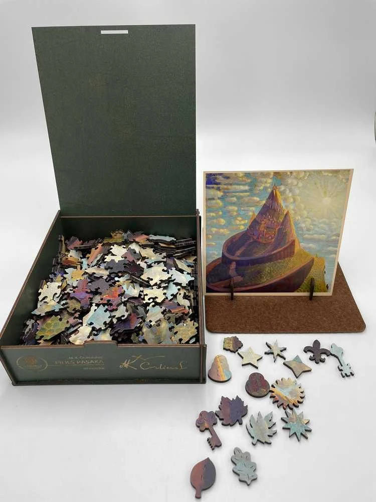 Fantasy Puzzles Medinė dėlionė M.K. Čiurlionis Pilies pasaka – 300 det., L dydis suaugusiems